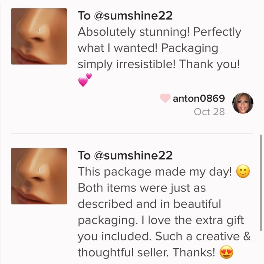 Teeny Tiny Sterling Silver Nose Stud - Picture 3 of 3